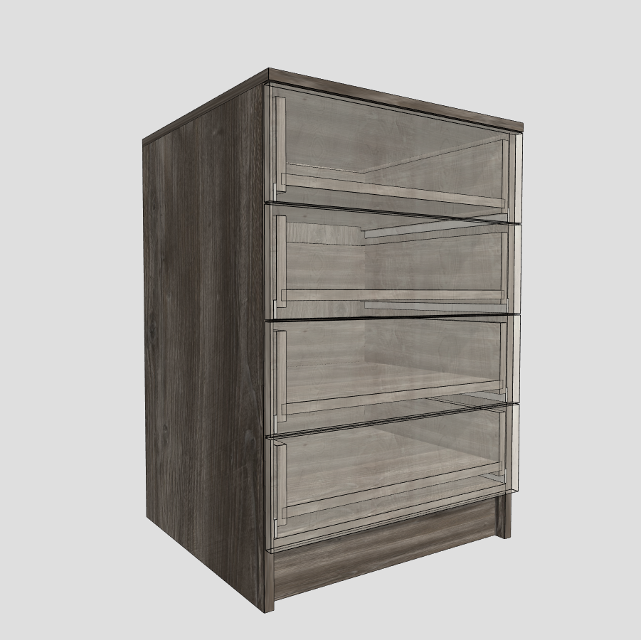 Wardrobe Base Unit  With 1-8 Drawers